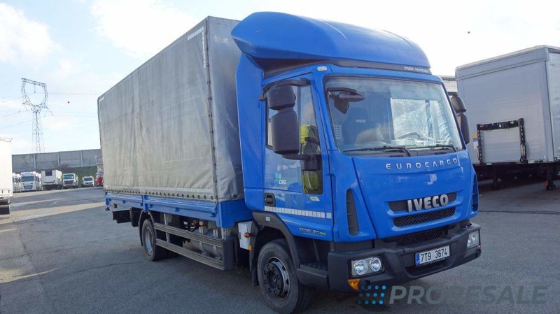IVECO EUROCARGO ML 120EL20G pohon CNG - valník s plachtou + zvedací čelo