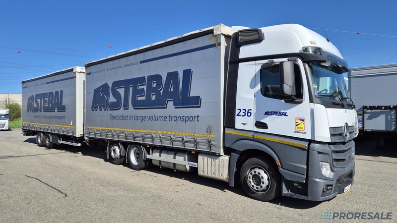 MERCEDES-BENZ ACTROS 2542 6X2 EURO 6 velkoobjemová souprava - prodejné jen s přívěsem PANAV P0465Z - cena je za celou soupravu
