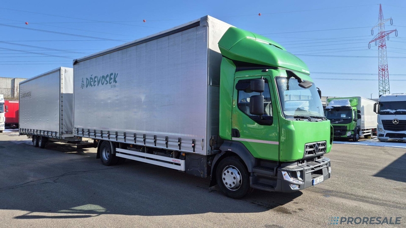 RENAULT MIDLUM 250.14 MDA3C valník s plachtou - prodejné jen s přívěsem AGADOS P0457 - cena je za celou soupravu